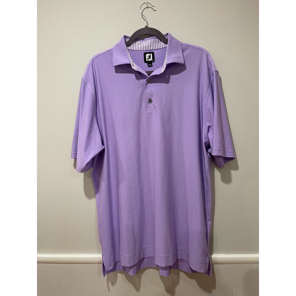Foot‎ Joy Men's Lilac Purple Golf Polo Moisture Wicking Size Large